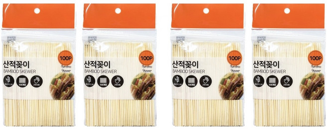 영수산업카멜 대나무 산적꼬지 소 12cm, 4개, 100개입