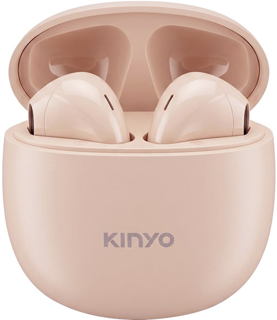 Kinyo Wireless ENC 降噪 半入耳式 無線耳機 Bluetooth V5.3 IPX3 Type-C 5H Playtime 粉色 BTE-3901