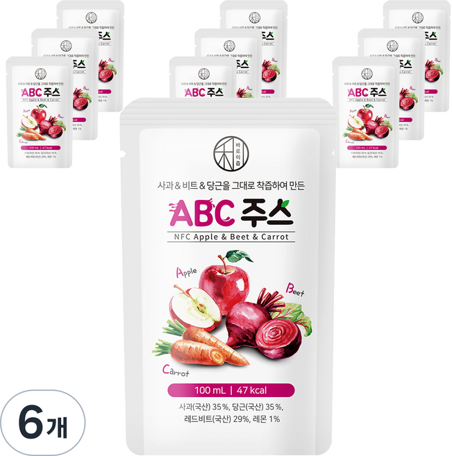 바로이즙 ABC 주스 10p, 100ml, 6개