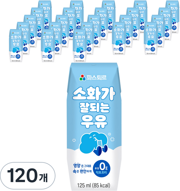 파스퇴르 소화가 잘되는 우유, 125ml, 120개