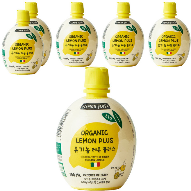 유로푸드 유기농 레몬 플러스 주스, 200ml, 6개