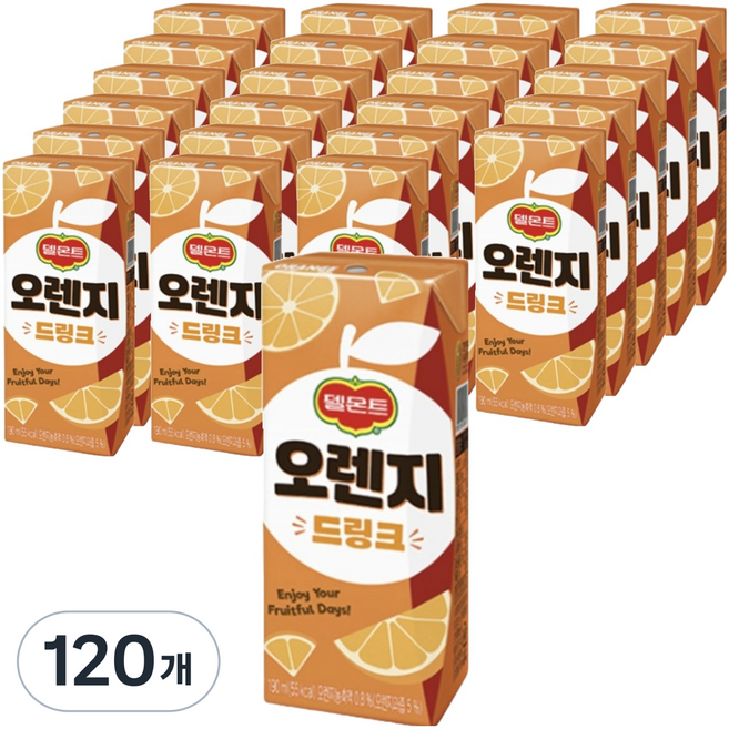 델몬트 드링크팩 오렌지, 190ml, 120개