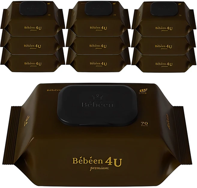 베베앙 포유 프리미엄 유아물티슈 캡형, 75g, 70개입, 10개 - 쿠팡