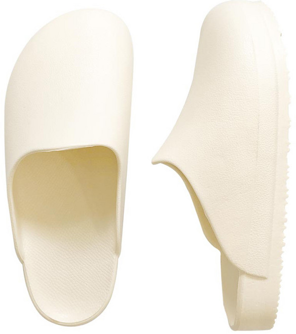 니드코 고급 호텔 EVA 미끄럼방지 막힘 욕실화, 크림, 1개