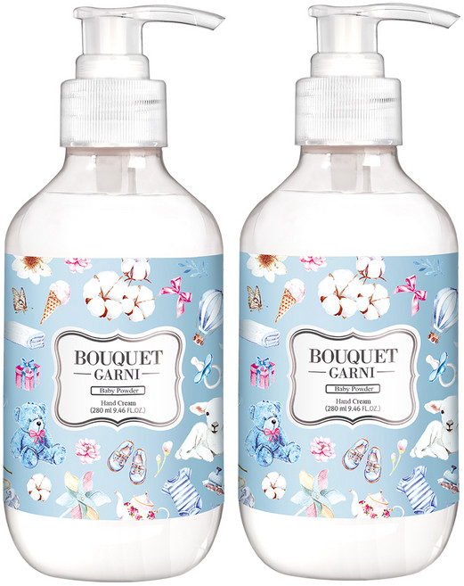 부케가르니 딥 모이스처 핸드크림 베이비파우더, 280ml, 2개