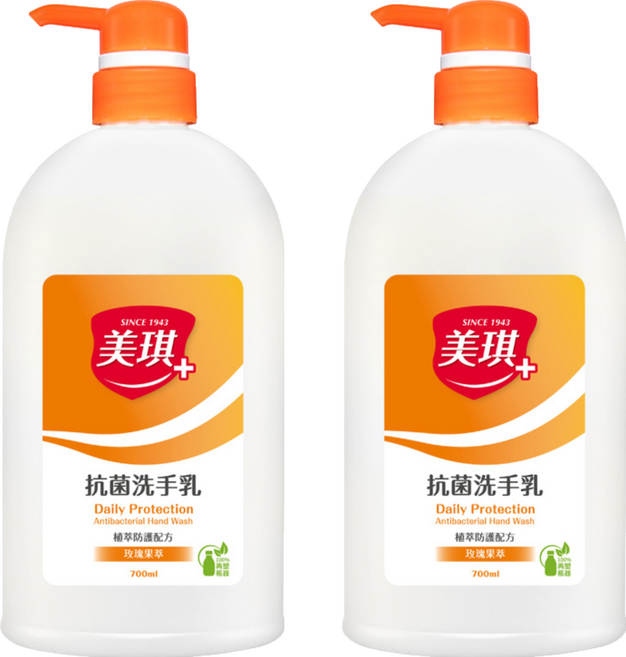 美琪 抗菌洗手乳 玫瑰果萃, 700ml, 2瓶