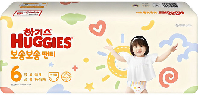 하기스 보송보송 팬티형 기저귀 남여공용, 6단계, 40매