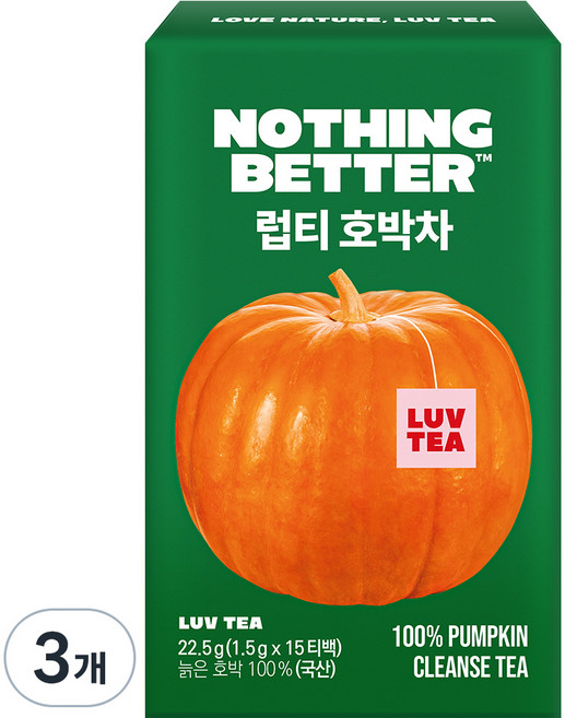 럽티 호박차, 1.5g, 15개입, 3개