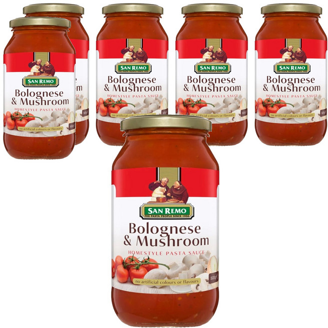SAN REMO 頂級麵醬 起司蘑菇, 500g, 6罐