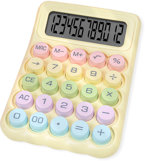 모더너리 레트로 기계식 계산기, 버터 옐로우, 1개