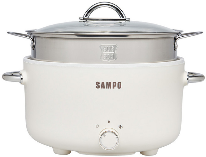 SAMPO 聲寶 3L美型蒸煮二用電火鍋, 28.5cm, 1個, TQ-YA30C