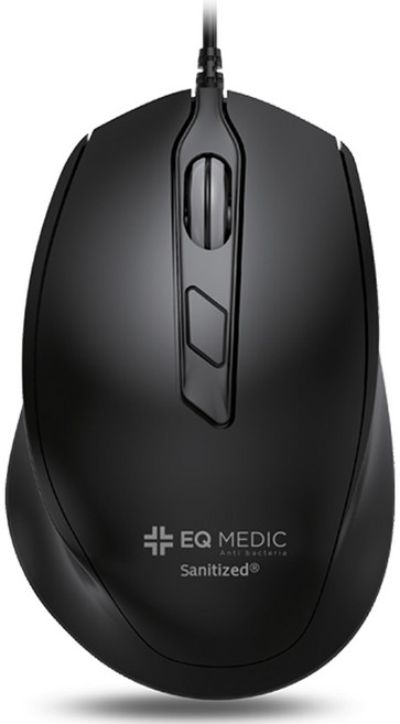 이큐메딕 항균 무소음 유선 마우스, Sanitize-M3, 블랙