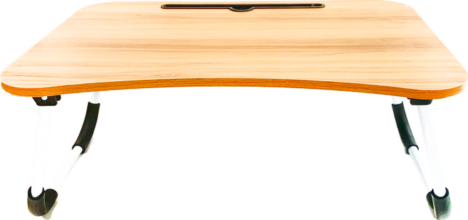 Ofmin 多用途摺疊式圓角床上桌 60cm x 40cm, 木棕色