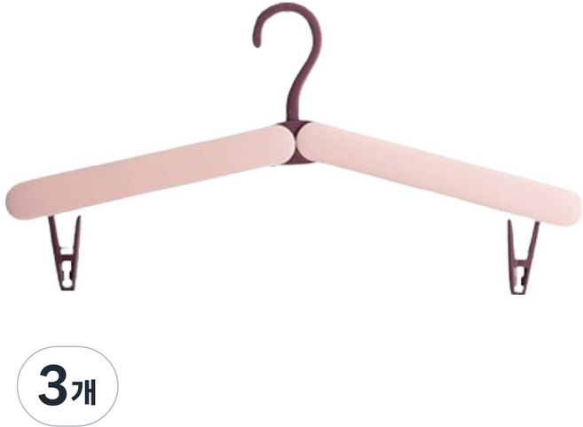 더플로우커머스 모드플러스 컴팩트 폴딩 멀티 빨래 건조 옷걸이, 핑크, 3개