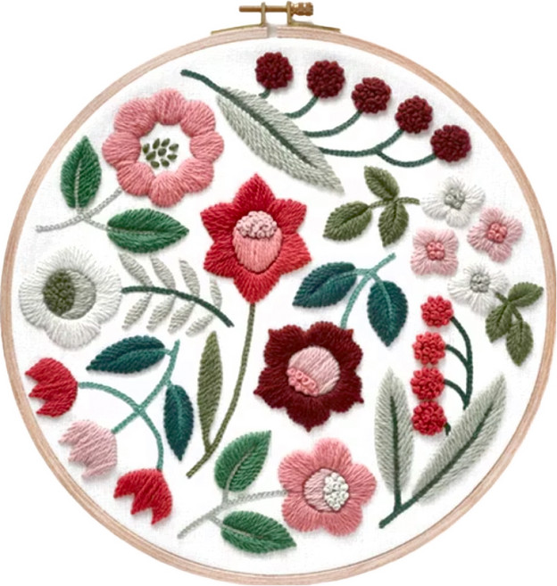 DMC 樋口愉美子 刺繡材料包 Set 粉紅花園, 1組