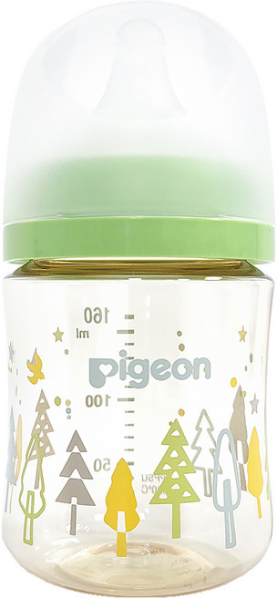 pigeon 貝親 實感哺乳塑膠奶瓶 0個月以上, 森林, 160ml, 1瓶