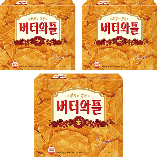 크라운 버터와플, 316g, 3개