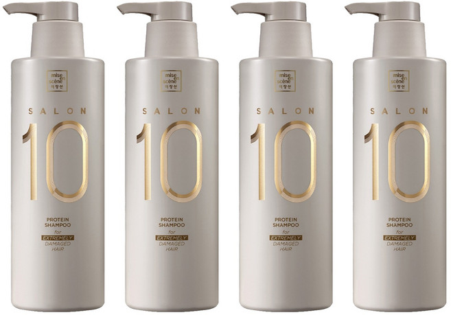 미쟝센 살롱 10 단백질 샴푸 극손상 모발용, 500ml, 4개