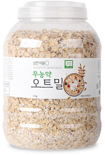 바른곡물 무농약 오트밀, 2kg, 1개