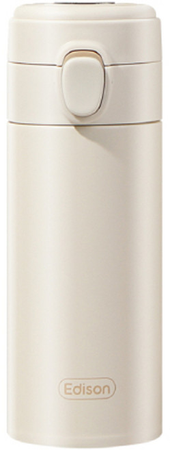 에디슨 온도 표시 원터치 분유 보온병, 베이지, 350ml, 1개