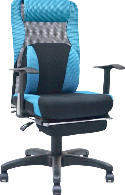 收納王妃 海莉PU枕舒適電腦椅 台灣製造, 藍色