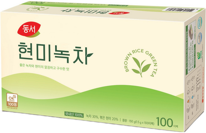동서 현미녹차 티백, 1.5g, 100개입, 1개