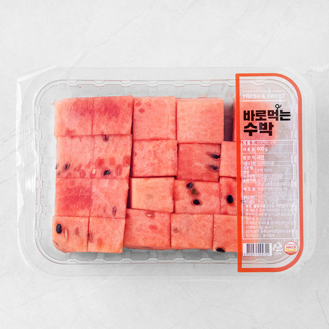 바로먹는 수박, 800g, 1개