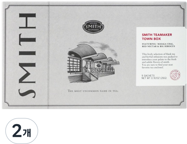 스티븐스미스티메이커 타운 박스 + 쇼핑백, 2개, 마살라 차이 3p + 레드 넥타 3p + 빅 히비스커스 3p