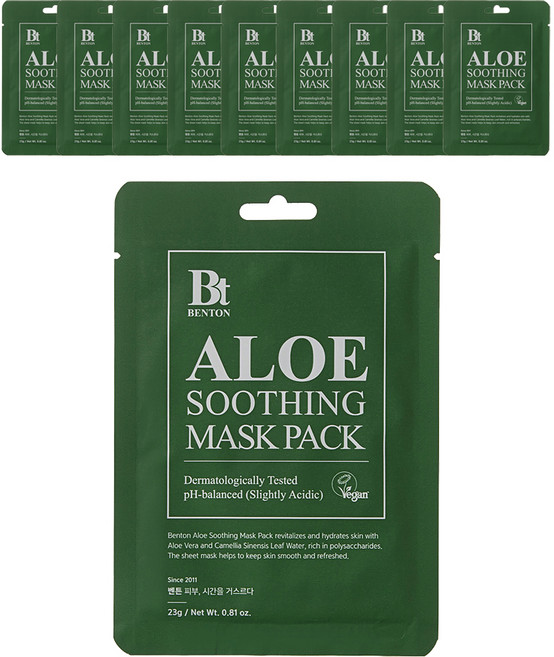 벤튼 알로에 수딩 마스크팩, 10개, 1개입
