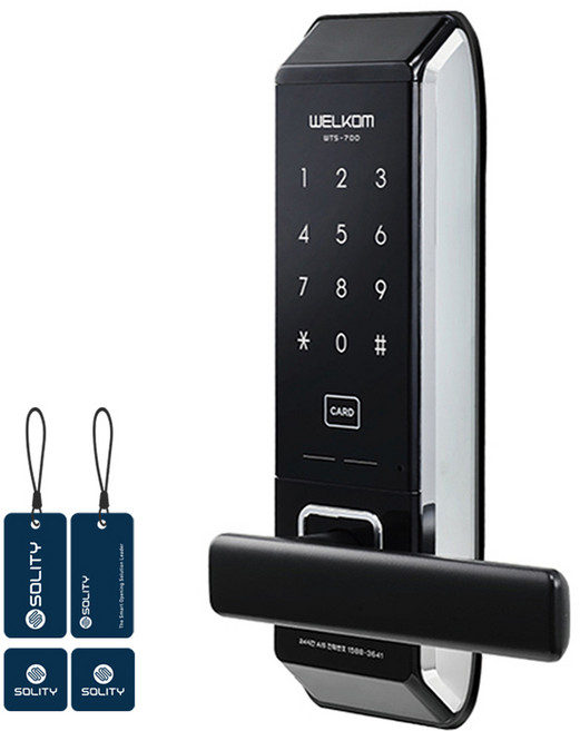 솔리티 스마트 미니손잡이 있음 디지털도어락 WTS700 + 카드키, WTS-700, 고객직접설치