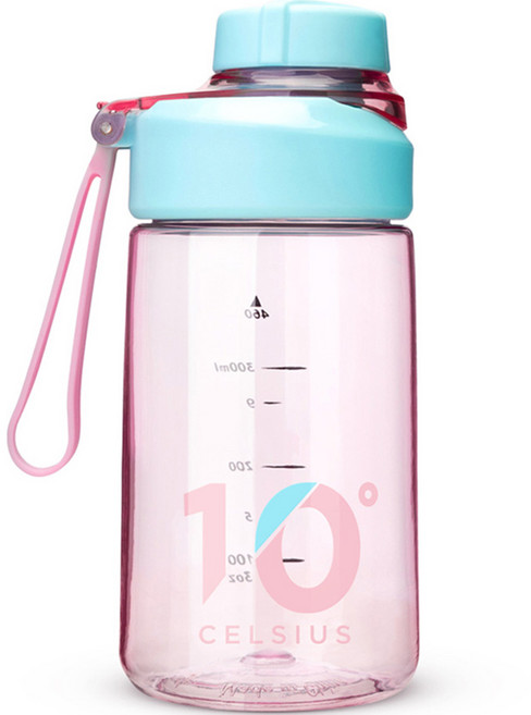 10도씨 트라이탄 스트랩 워터보틀, 핑크스트랩, 460ml, 1개
