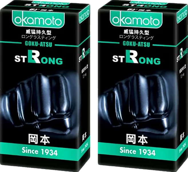 Okamoto 岡本 Strong 威猛持久型保險套 0.1mm, 10片, 2盒