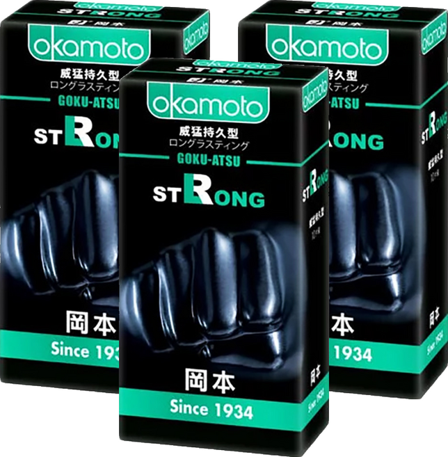 Okamoto 岡本 Strong 威猛持久型保險套 0.1mm, 10片, 3盒