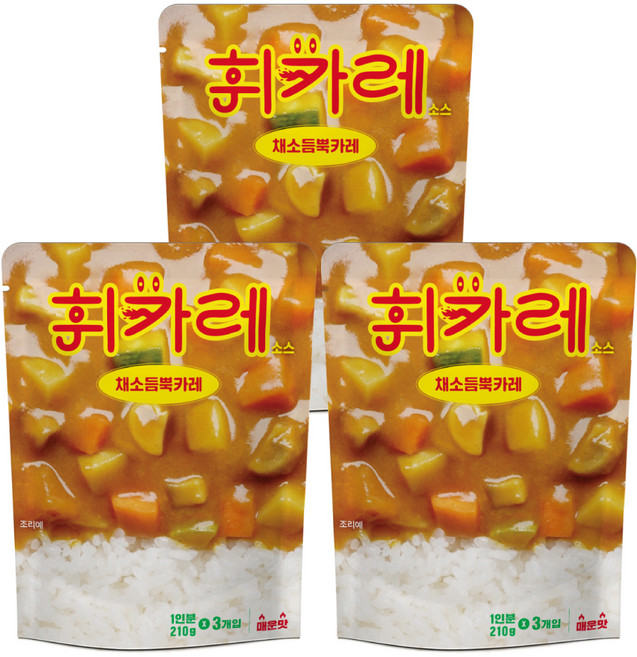 휘카레 채소듬뿍 카레 매운맛, 210g, 3개