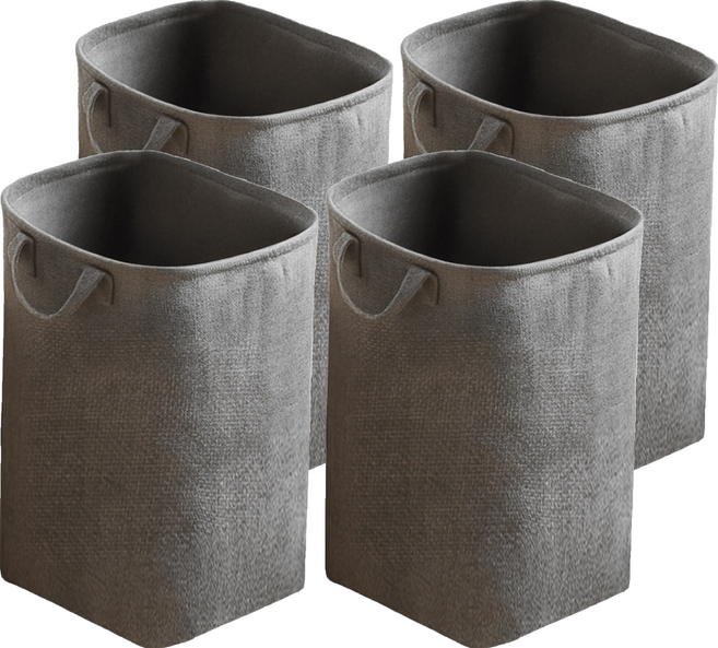 JOSIC 高方筒日系棉麻收納籃 50L, 灰色, 4個