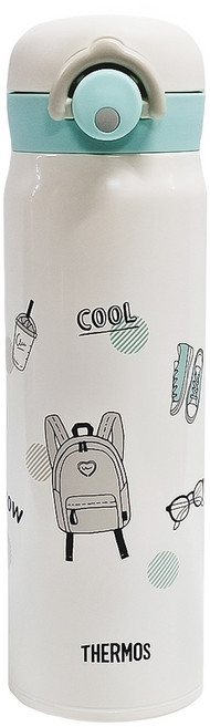 THERMOS 膳魔師 真空不鏽鋼保溫瓶 JNR-503G, 500ml, 薄荷米, 1瓶