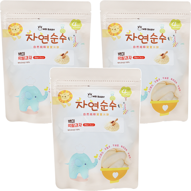 MB BABY 萌寶寶 大米餅 4個月以上, 原味, 20g, 3包