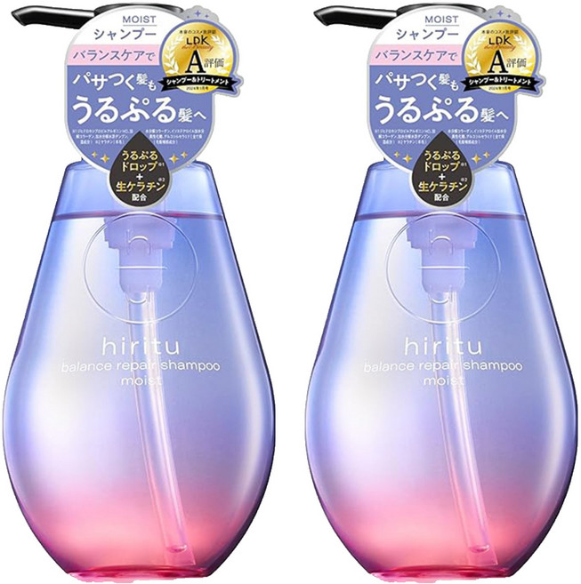 hiritu 平衡修護保濕鎖水胺基酸洗髮精, 410ml, 2瓶