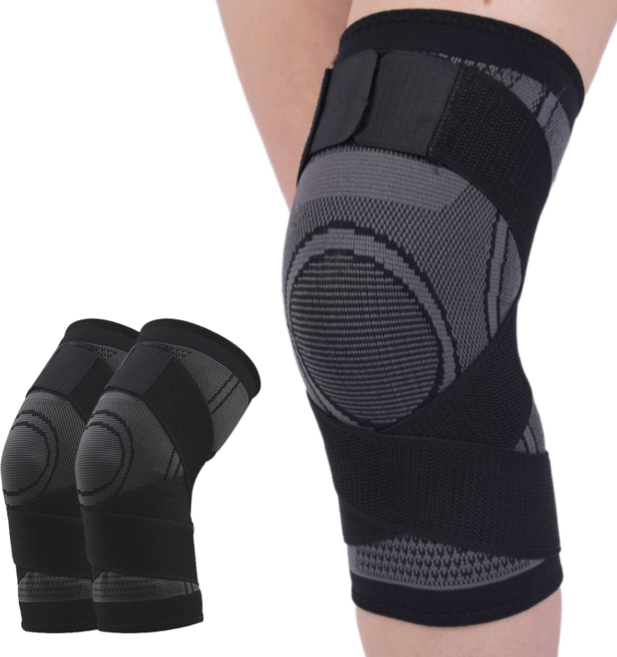 앙멧 압박 탄력 무릎 보호대 블랙, 2개