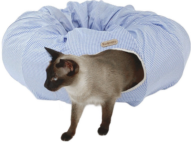 레드퍼피 개과천선 고양이 메이즈 링 숨숨터널, 타일 블루, 1개