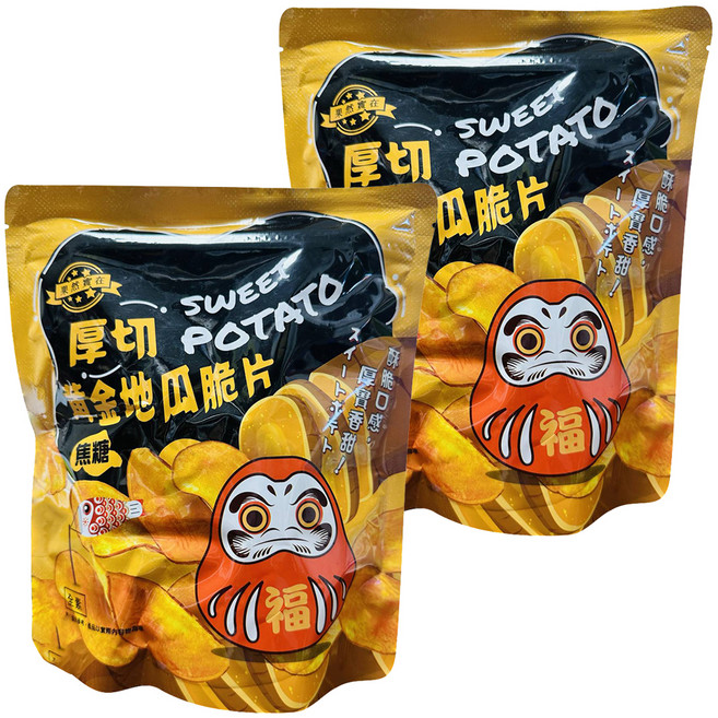 果然實在 豐淇厚切黃金地瓜脆片 焦糖風味, 140g, 2包