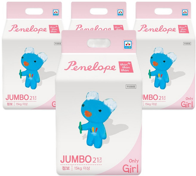 페넬로페 씬씬씬 플러스 팬티형 기저귀 여아용, 7단계, 84매