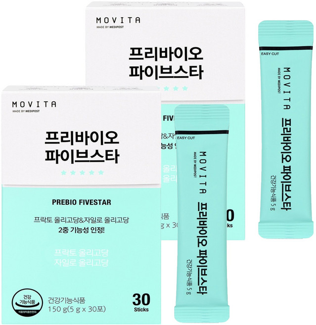 모비타 프리바이오 파이브스타 프리바이오틱스, 150g, 2개
