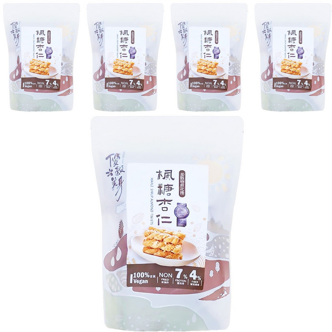 優穀美身 多穀物麻花捲 楓糖杏仁口味, 60g, 5包