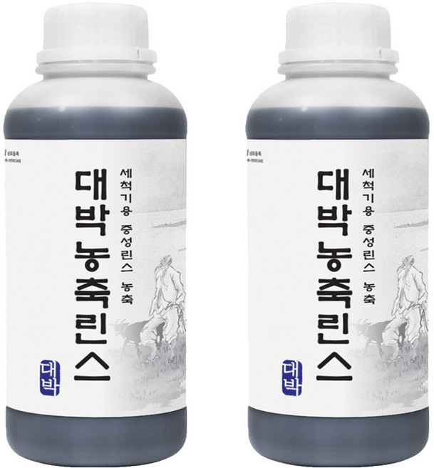 대박세제 업소용 식기세척기 전용 농축린스, 1L, 2개