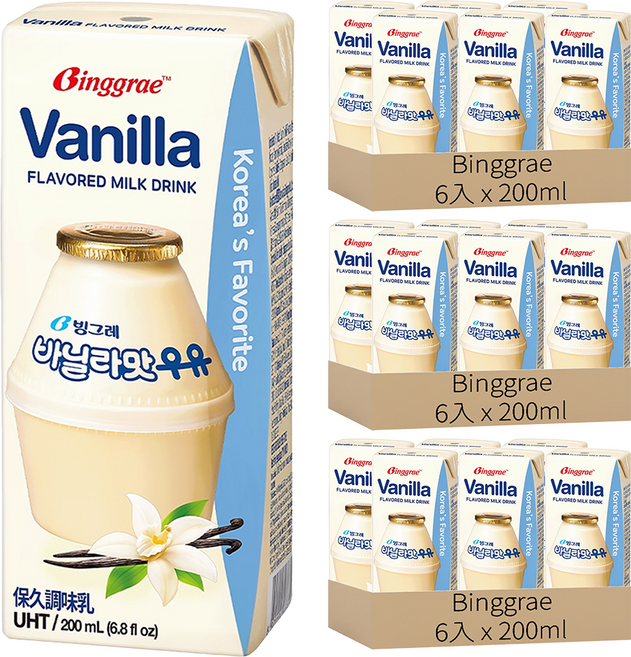 Binggrae 香草牛奶, 200ml, 18入