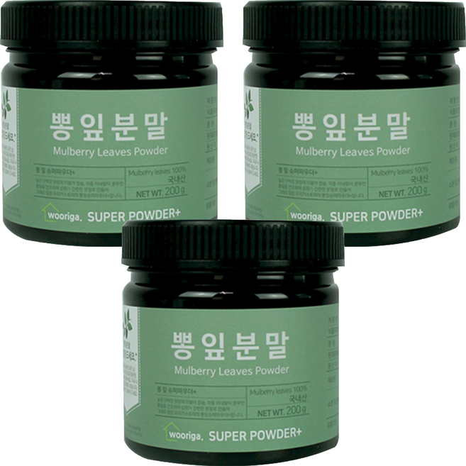 우리가스토리 국내산 뽕잎 분말, 3개, 200g
