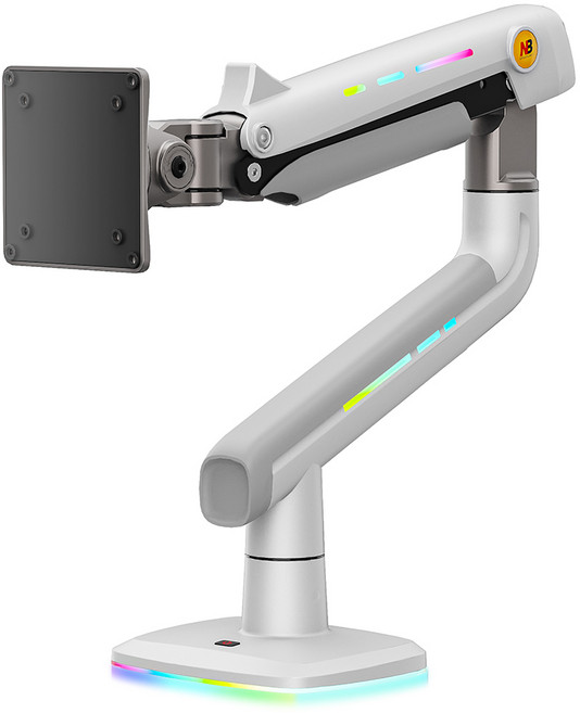 노스바유 팬텀 고중량 싱글 RGB 모니터암, 화이트, 1개