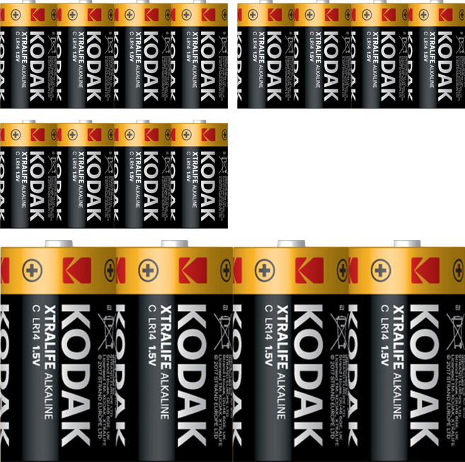 코닥 알카라인 C형 건전지 벌크형, 4개입, 4개