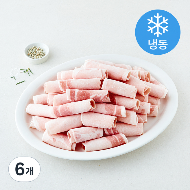 대패킹 캐나다산 돼지 등심 샤브샤브용 (냉동), 6개, 1kg
